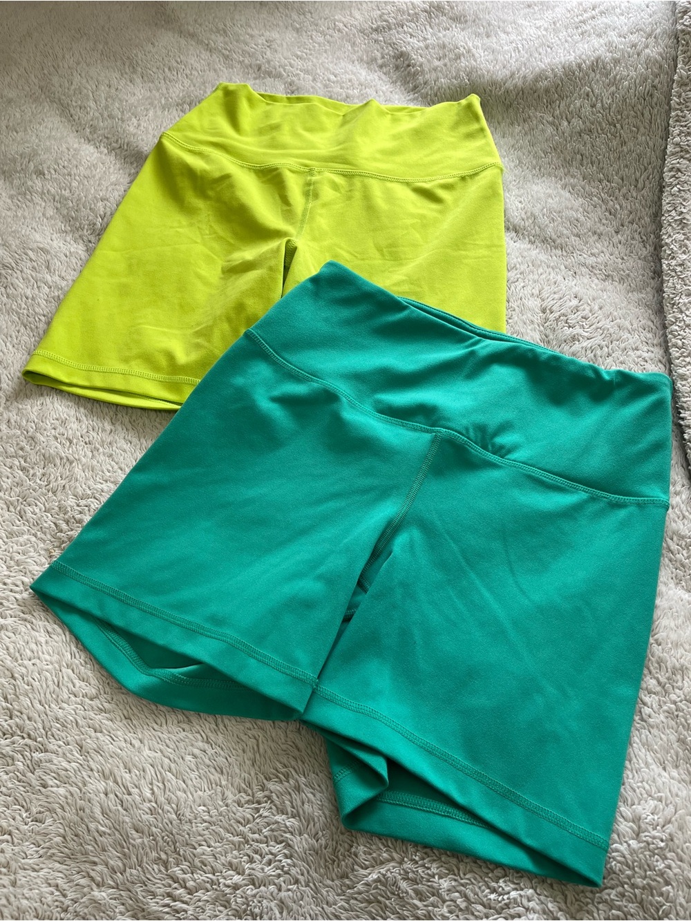 Yogalicious Teal & Neon Yellow Bike Shorts Set